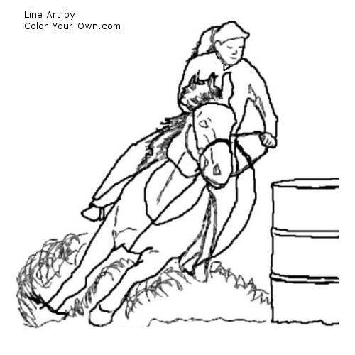 Barrel Racer line art