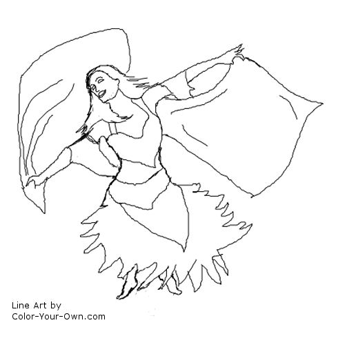 Middle Eastern Dancer Line Art