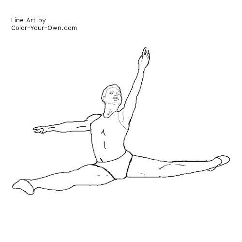 Male Ballet Dancer Line Art