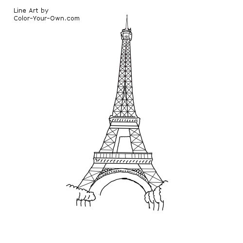 Eiffel Tower Line Art