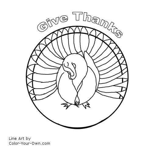 Giving Thanks Mandala Line Art