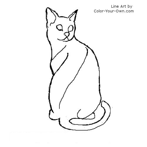 Egyptian Mau Cat Line Art