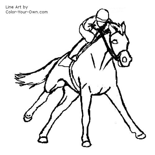 Running Race Horse Line Art