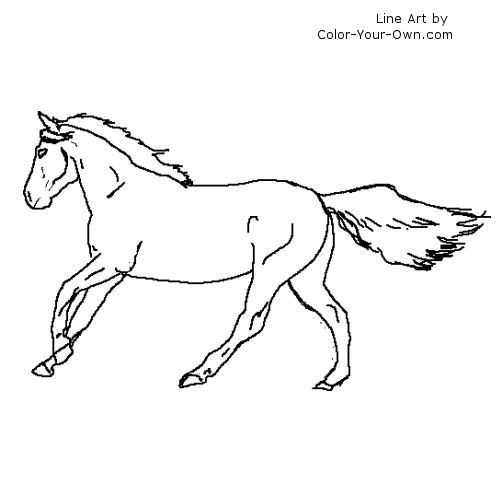 running horse line art